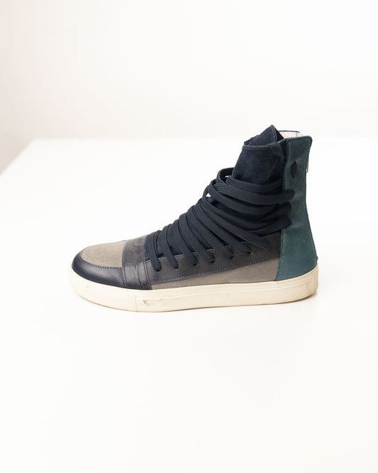 Kris Van Assche Multi Lace Suede And Leather Sneakers