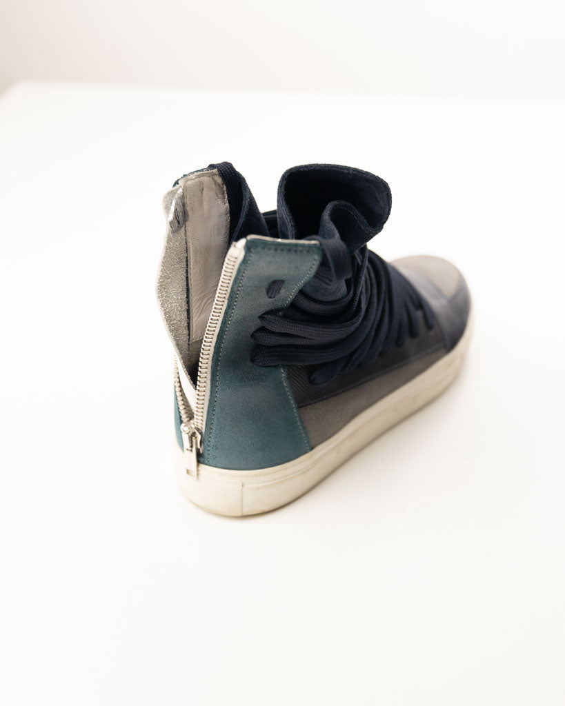 Kris Van Assche Multi Lace Suede And Leather Sneakers