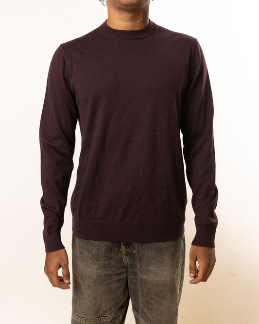 COS RIBBED CASHMERE JUMPER - DARK BROWN