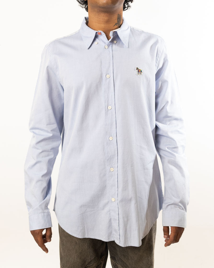 PS PAUL SMITH TAILORED FIT SHIRT WITH EMBROIDERED APPLIQUE - ZEBRA LOGO