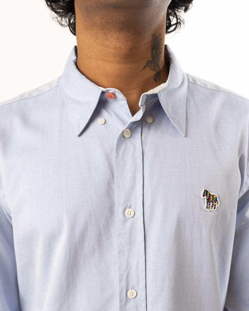 PS PAUL SMITH TAILORED FIT SHIRT WITH EMBROIDERED APPLIQUE - ZEBRA LOGO