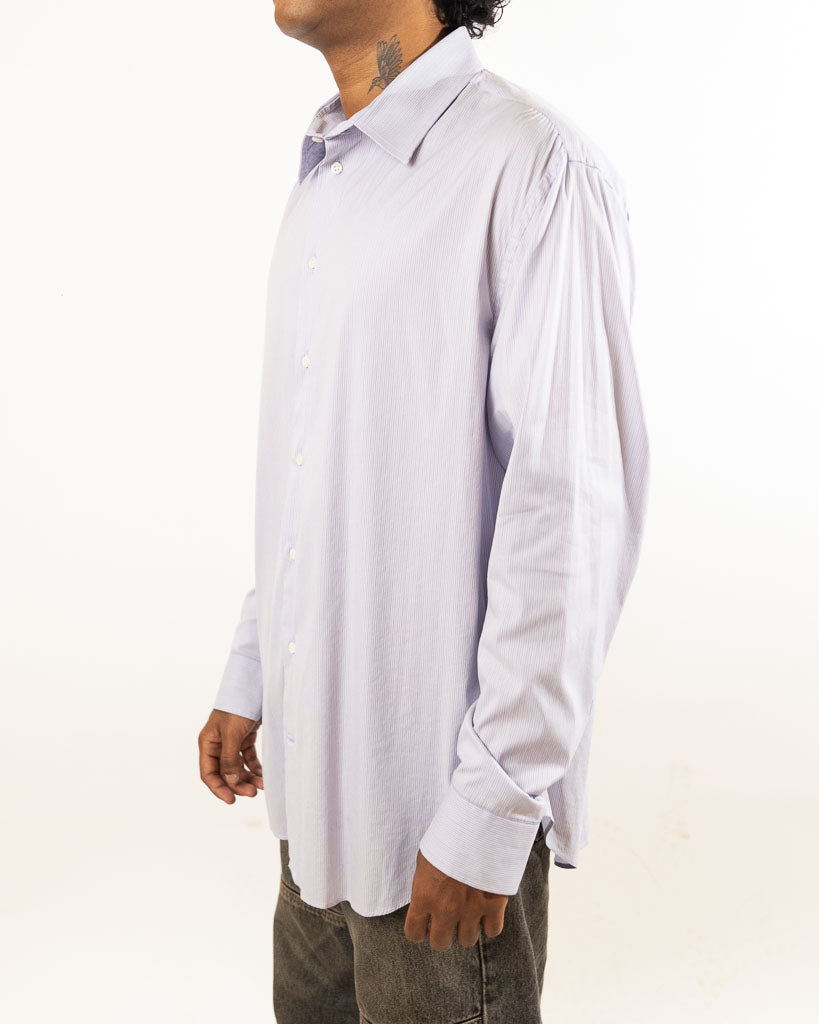Armani Striped Shirt Large White Purple Cotton The Mainstreet Marketplace