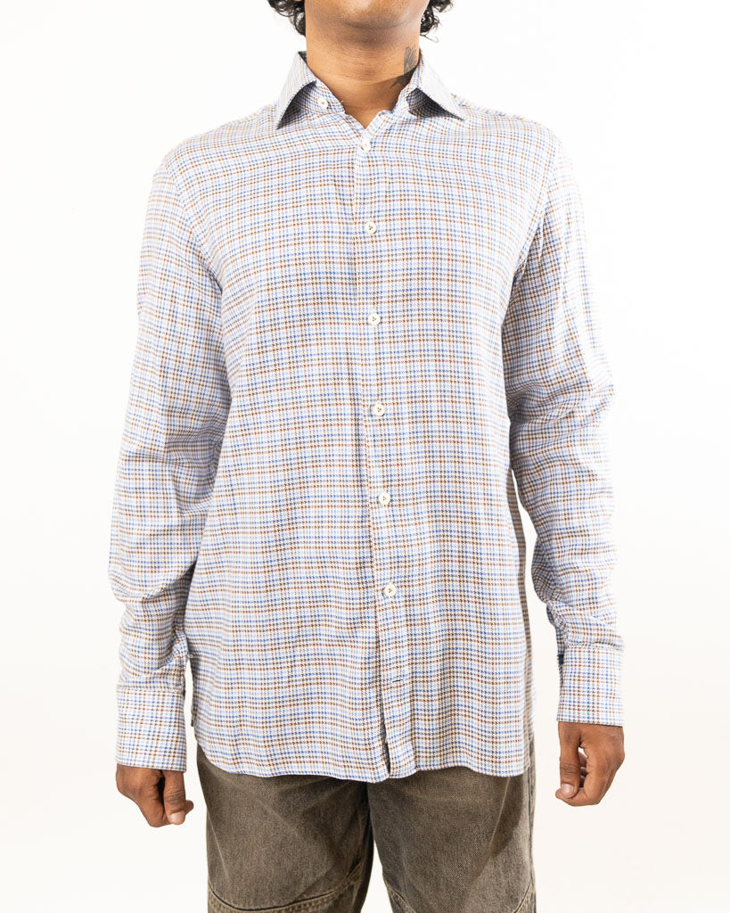 VAN LAACK ROYAL SHIRT- BLUE & BROWN