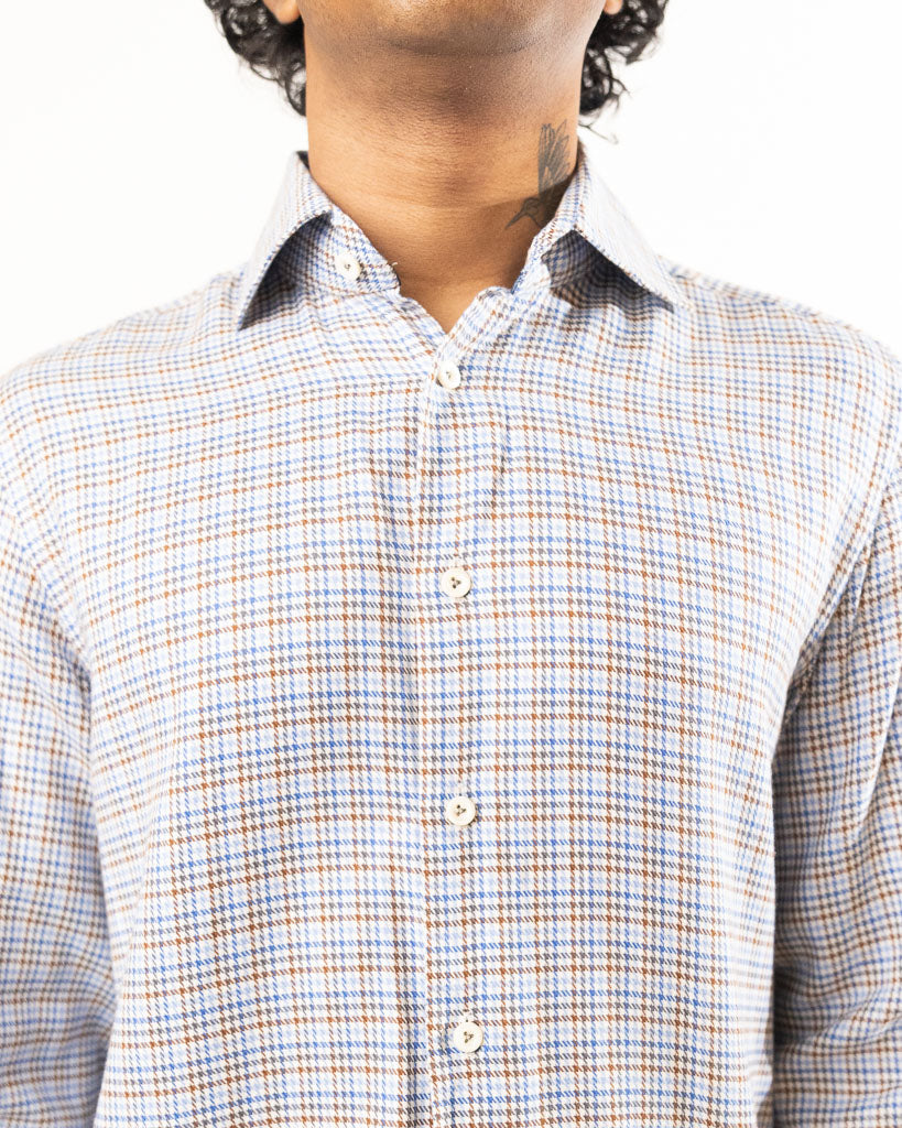 VAN LAACK ROYAL SHIRT- BLUE & BROWN