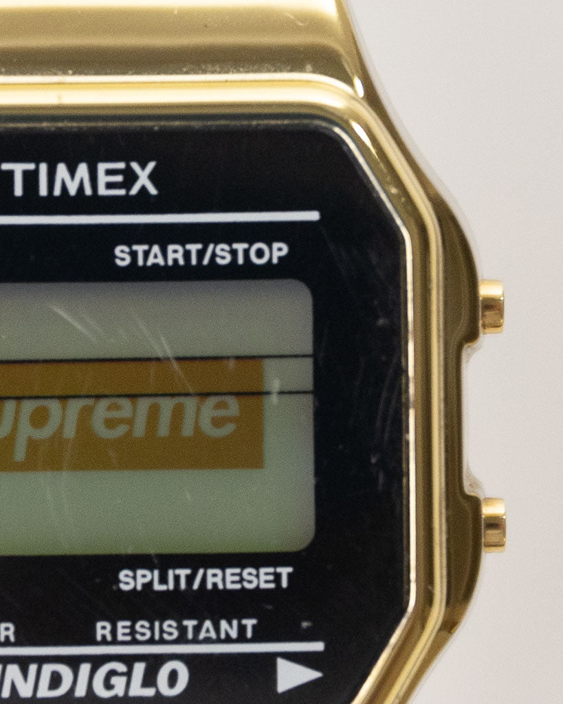 TIMEX MEN'S T78677 CLASSIC DIGITAL GOLD-TONE STAINLESS STEEL EXPANSION BAND WATCH