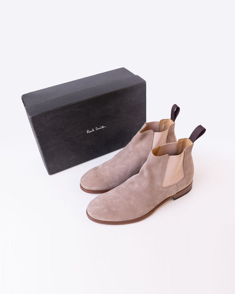 PS PAUL SMITH MEN'S GERALD SUEDE CHELSEA BOOTS - BEIGE