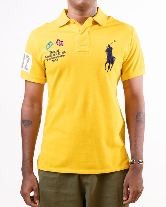 Ralph Lauren Women The Skinny Polo Big Pony Track & Field Polo T-Shirt - Brazil Yellow