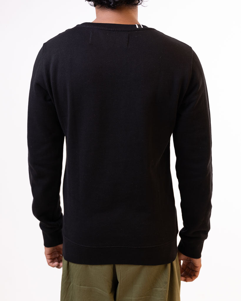 REPLAY M3436 ROUND NECK COTTON BLACK SWEATSHIRT