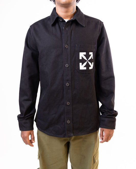 OFF WHITE SINGLE ARROW DENIM SHIRT - BLACK