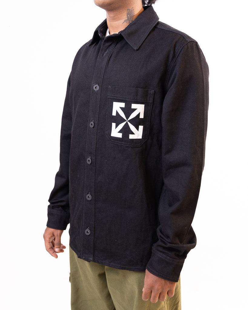 OFF WHITE SINGLE ARROW DENIM SHIRT - BLACK