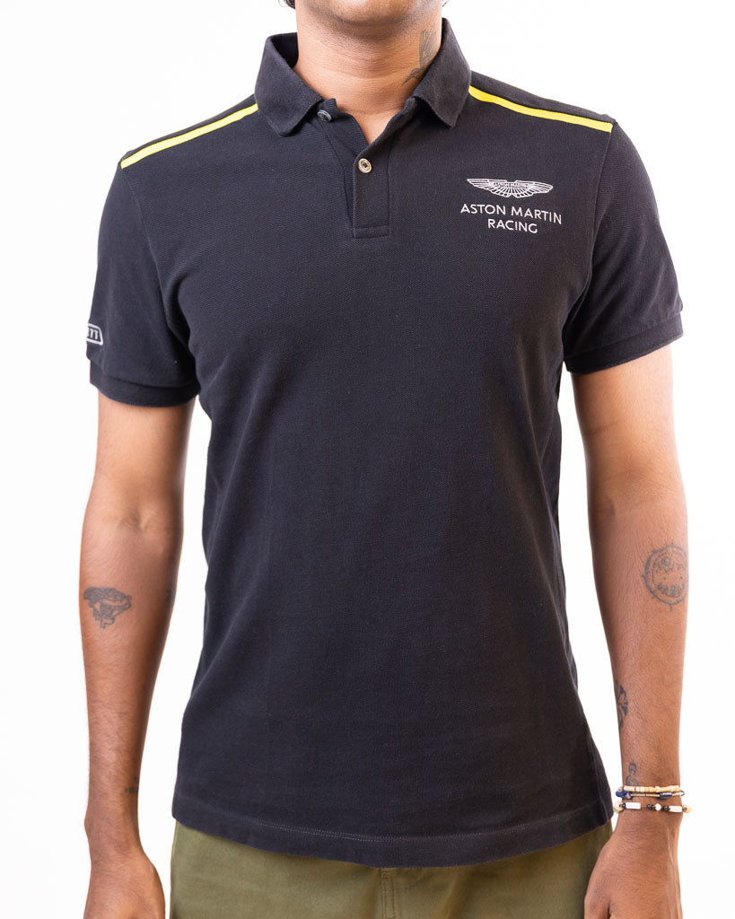 HACKETT LONDON ASTON MARTIN POLO - YELLOW & BLACK