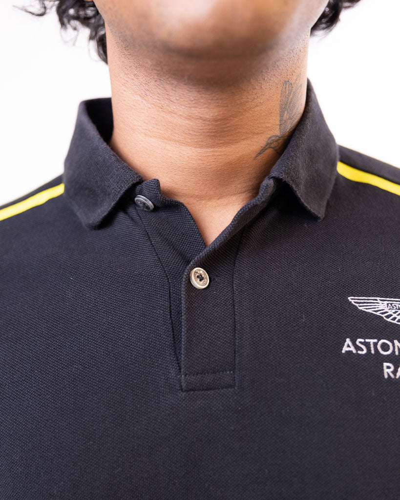 HACKETT LONDON ASTON MARTIN POLO - YELLOW & BLACK