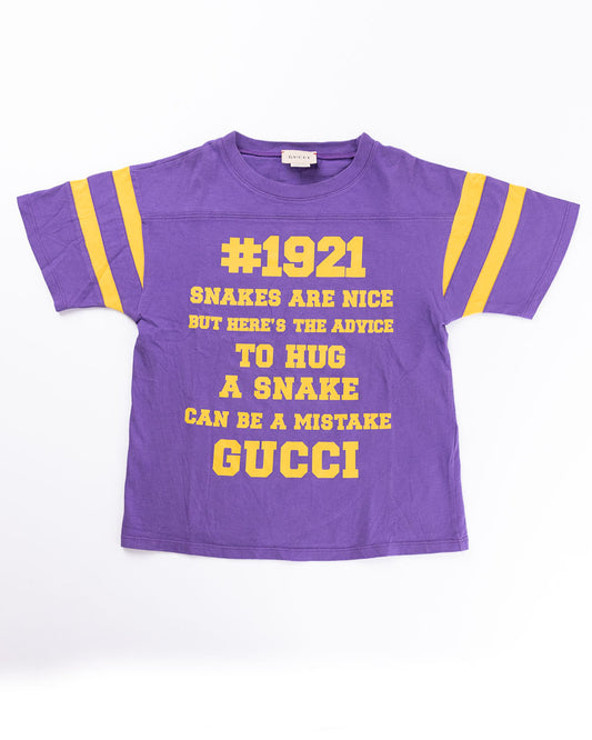 Gucci Kids' Logo Print Short Sleeved T-Shirt In Purple