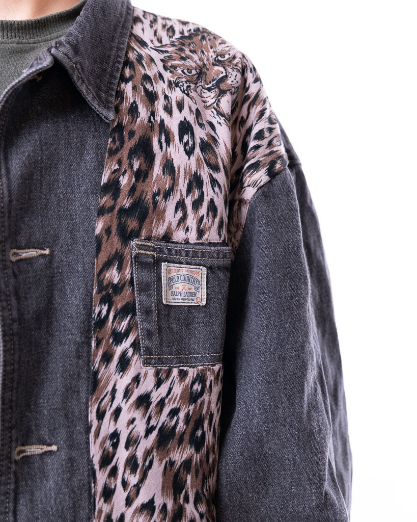 RESTORED GWA TIGER PRINT DENIM JACKET