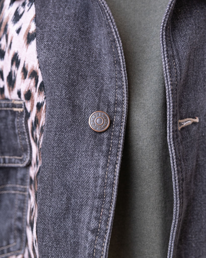 RESTORED GWA TIGER PRINT DENIM JACKET