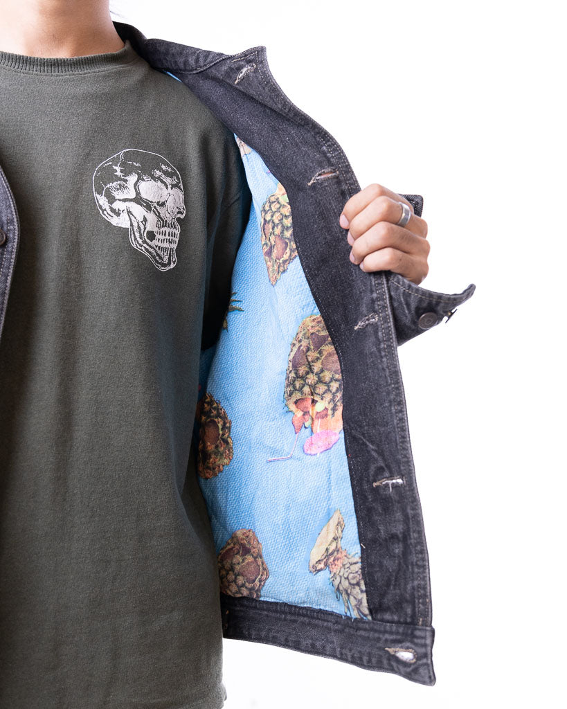 RESTORED GWA TIGER PRINT DENIM JACKET