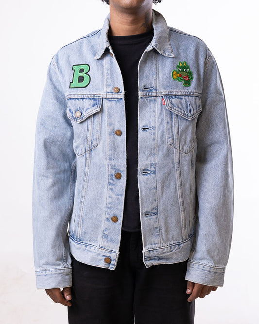 Vintage Levis Wing Patch Denim Jacket Light Blue