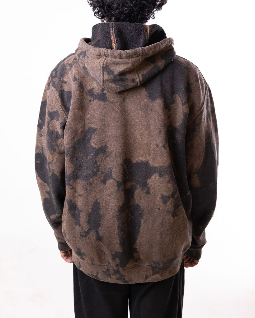 VINTAGE CARHARTT BLEACHED TIE DIE ZIPUP HOODIE BLACK