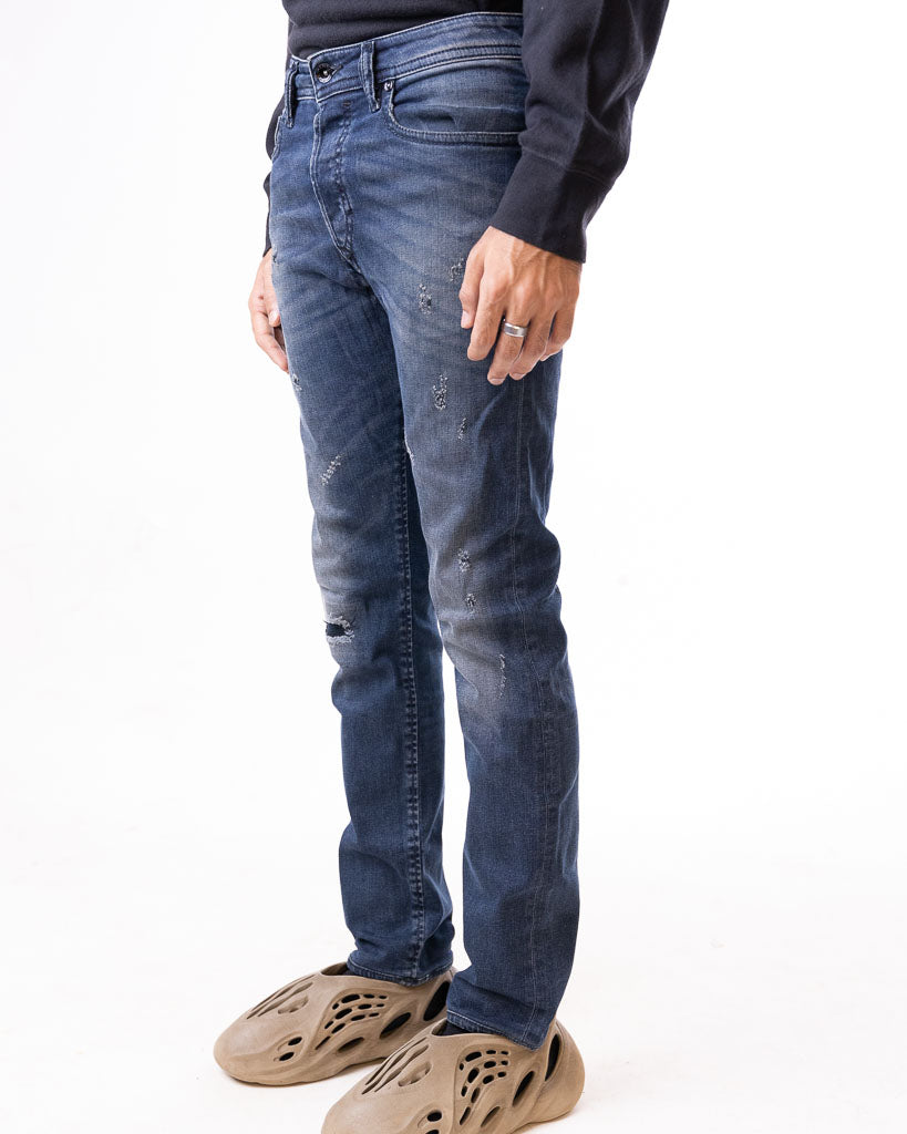 Diesel Distressed Regular Slim-Straight Fit Jeans