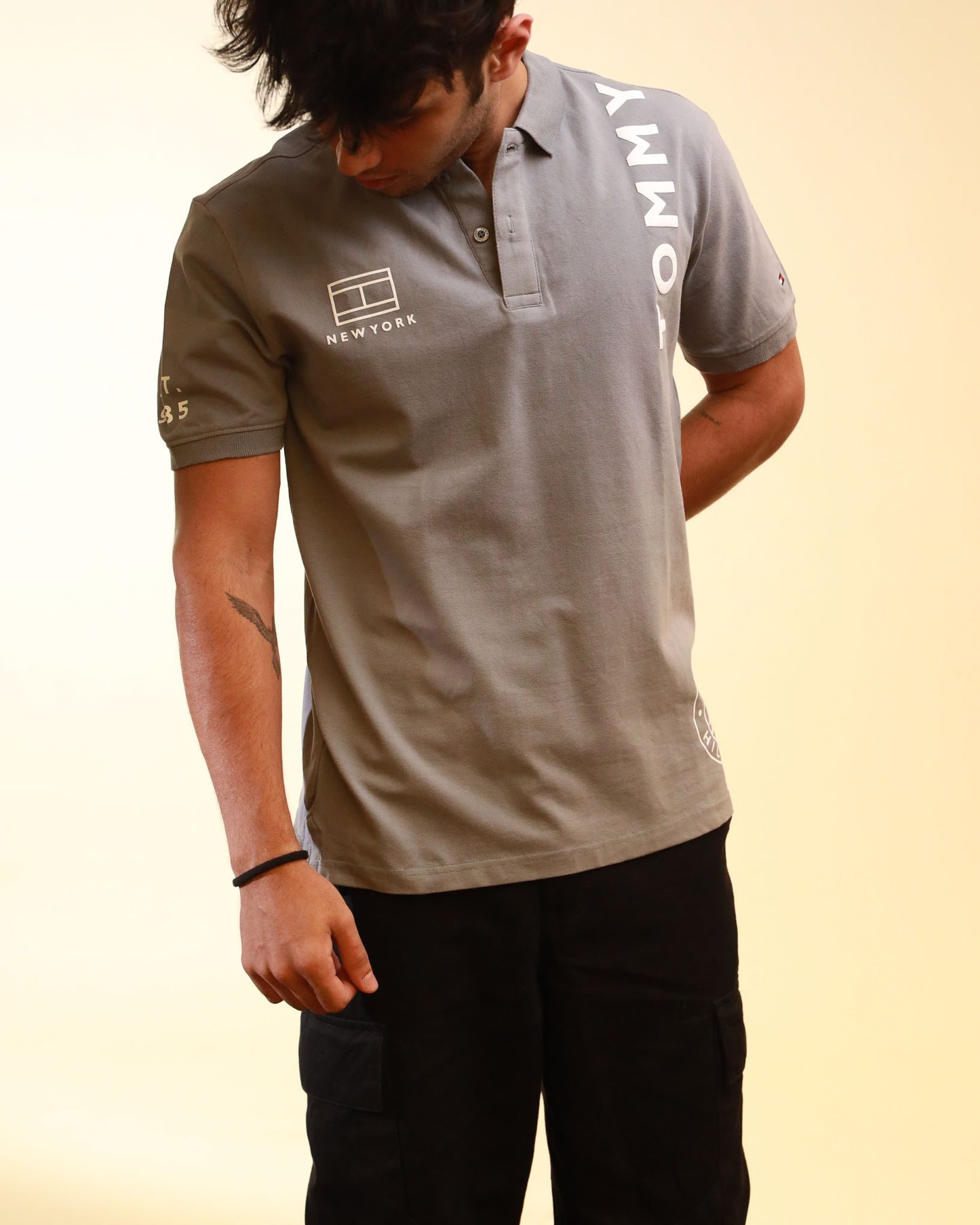 Tommy Hilfiger Polo Organic Cotton Logo Grey Tshirt