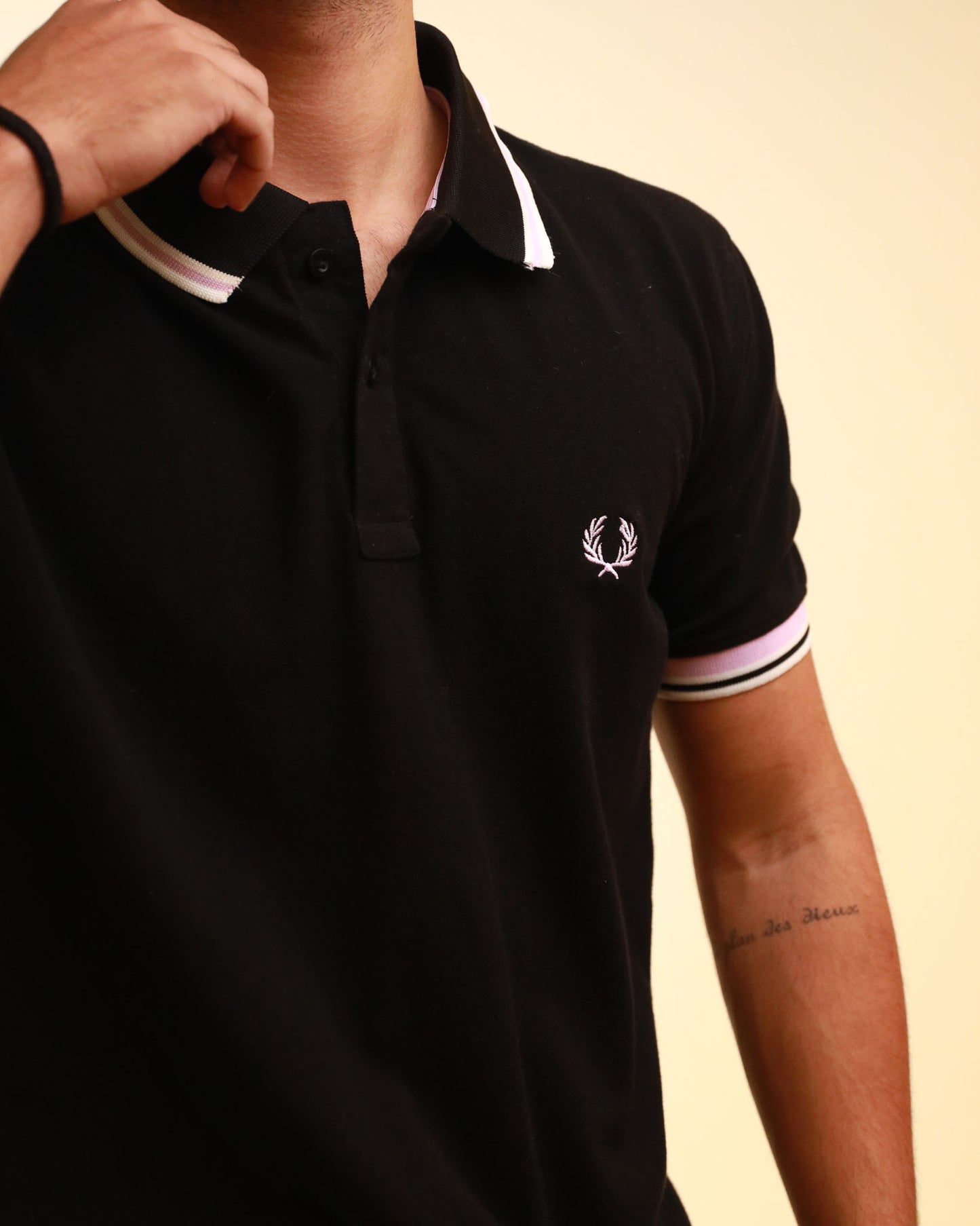 Fred Perry Polo Collar Regular Fit Cotton Black T-shirt