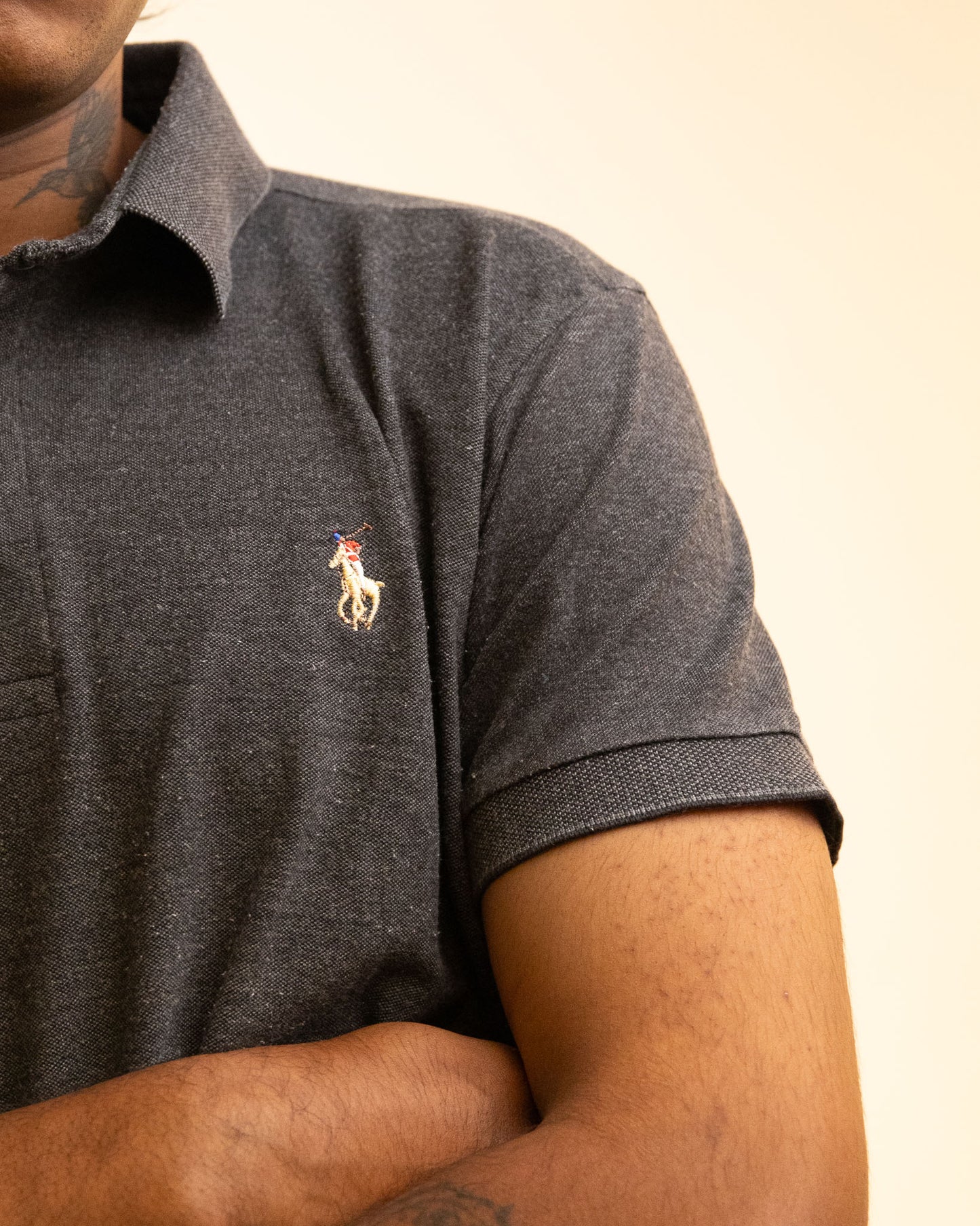 Polo By Ralph Lauren  Classic Fit Polo Tshirt - Black & Grey