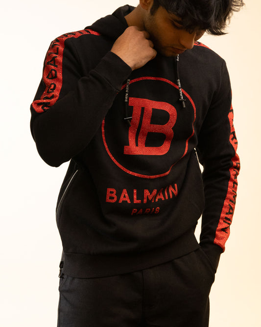 Balmain Paris Black Hoodie