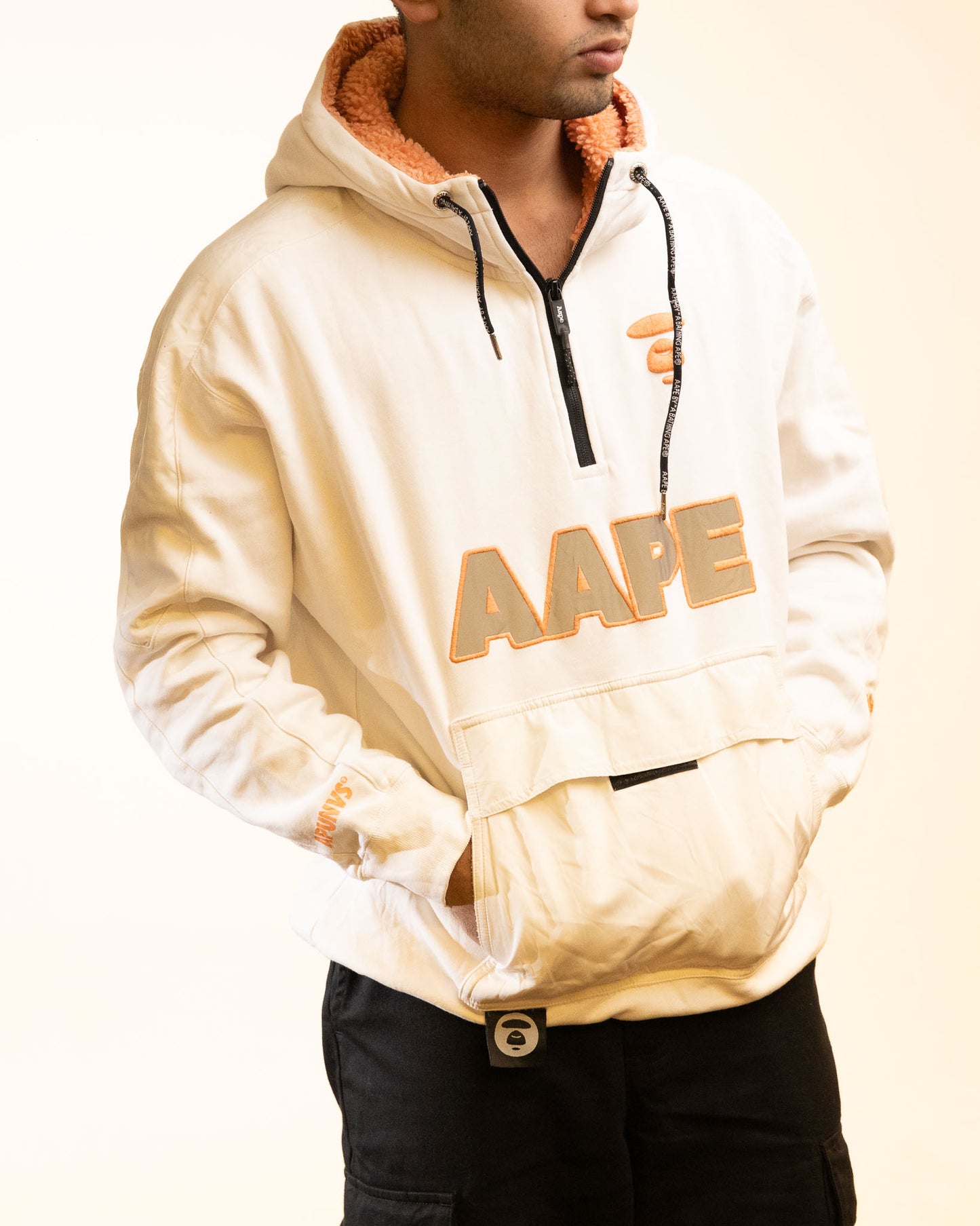 Aape By A Bathing Ape Bold logo print hoodie white