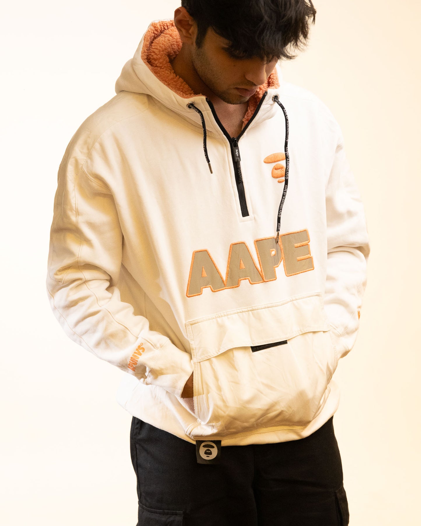 Aape By A Bathing Ape Bold logo print hoodie white