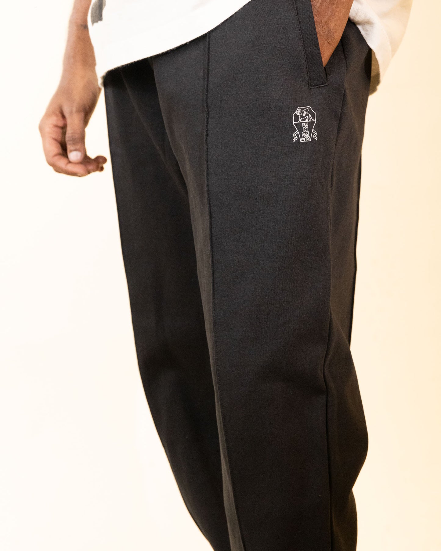 Brunello Cucinelli  Black Logo Print Joggers