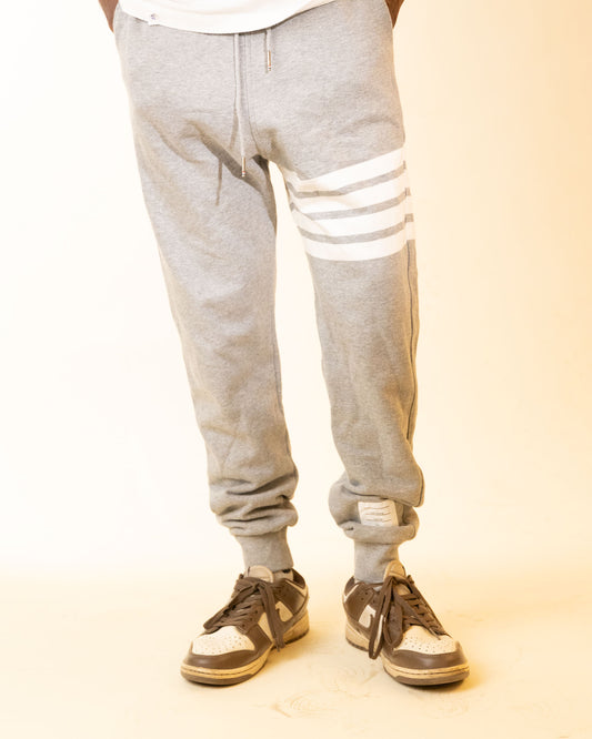 Thom Browne Classic Loopback 4-Bar Sweatpants - grey