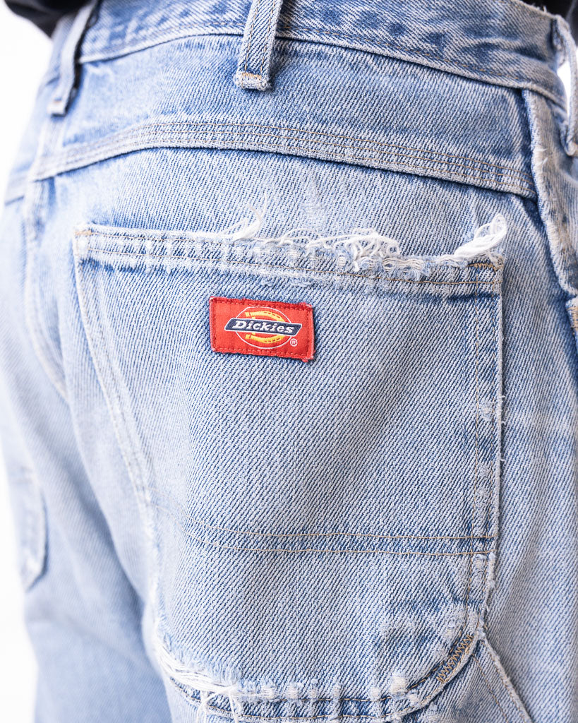 VINTAGE DICKIES FADED BLUE DENIM CARPENTER PANTS