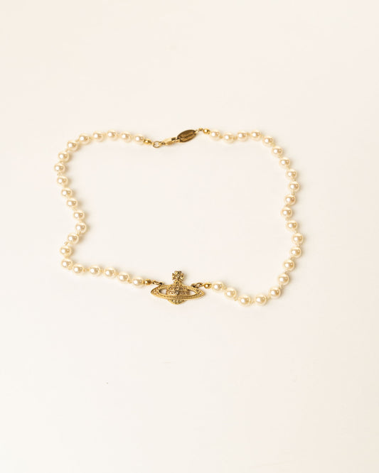 Vivienne Westwood Mini Bas Relief Pearl Choker