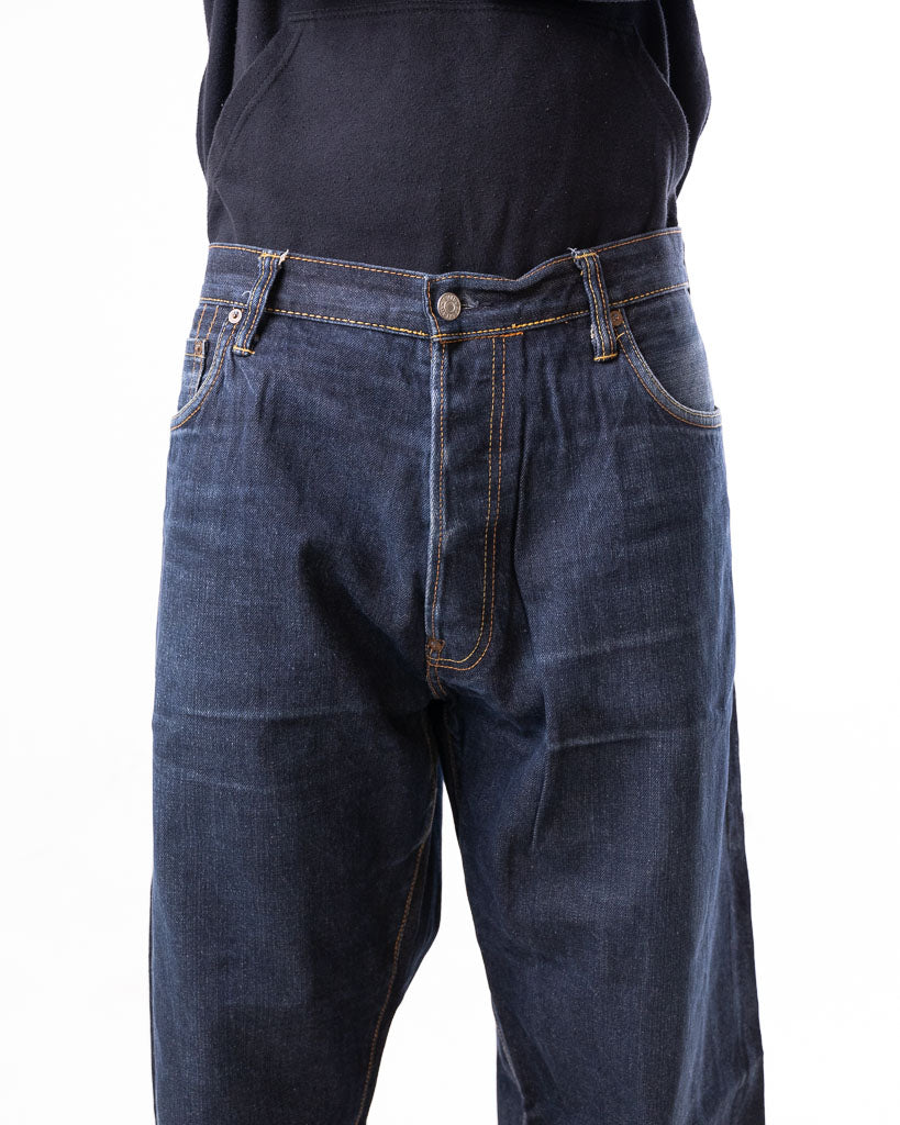 EVISU HERITAGE RAW SELVEDGED DENIM WITH EMBOLDENED DESIGN ON BACK