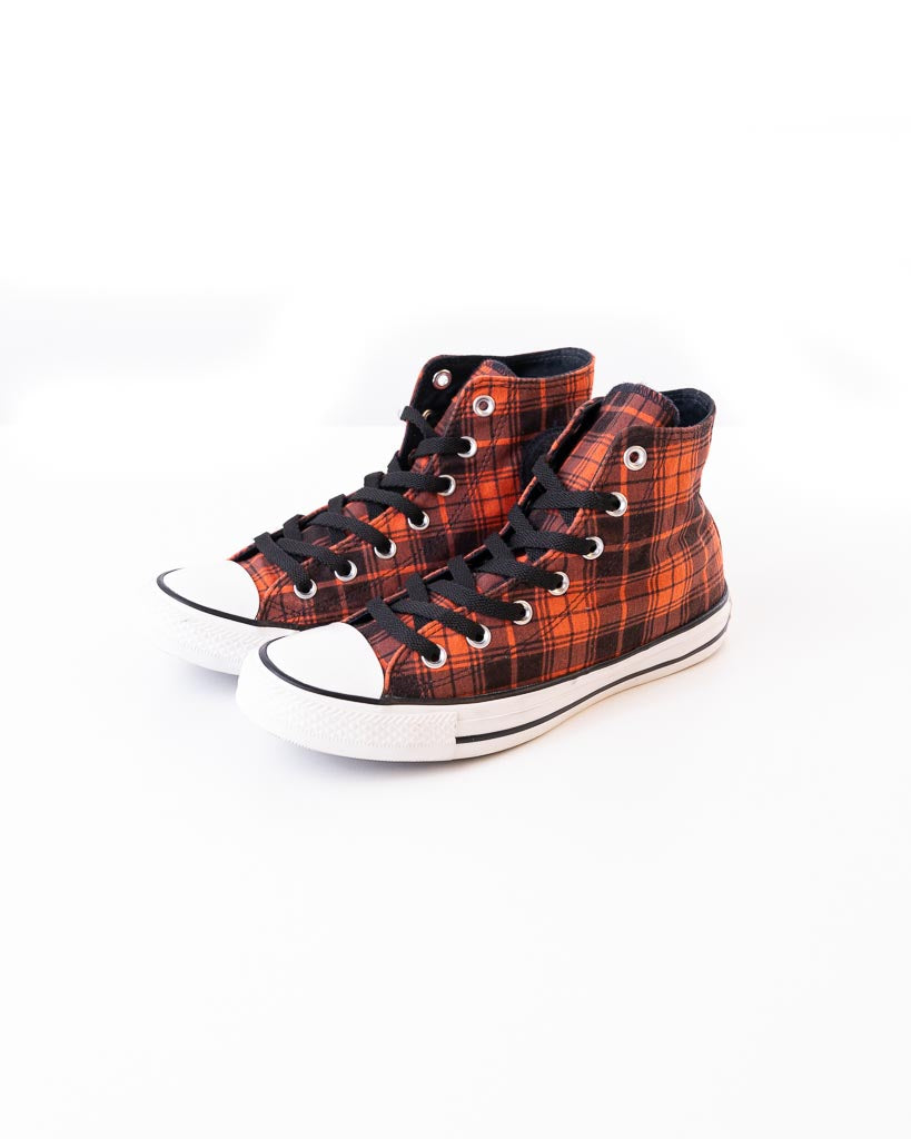 Converse Checked Mid-Top Lace-Up Sneakers