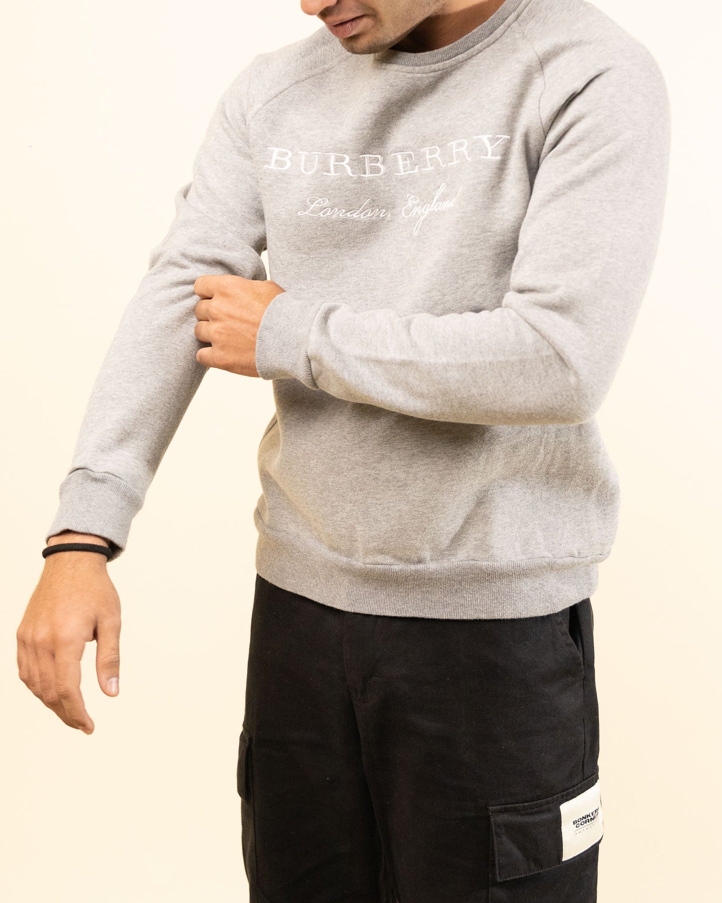 Burberry Embroidered Logo Sweatshirt - Light Grey