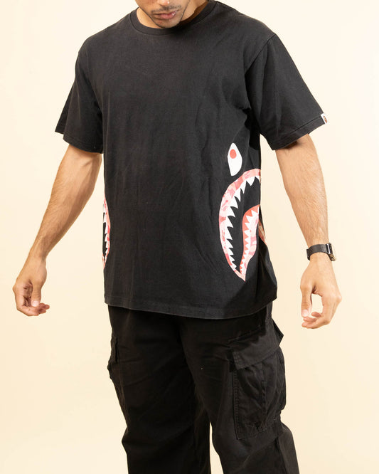 Aape by A Bathing Ape Camo Side Shark T-Shirt