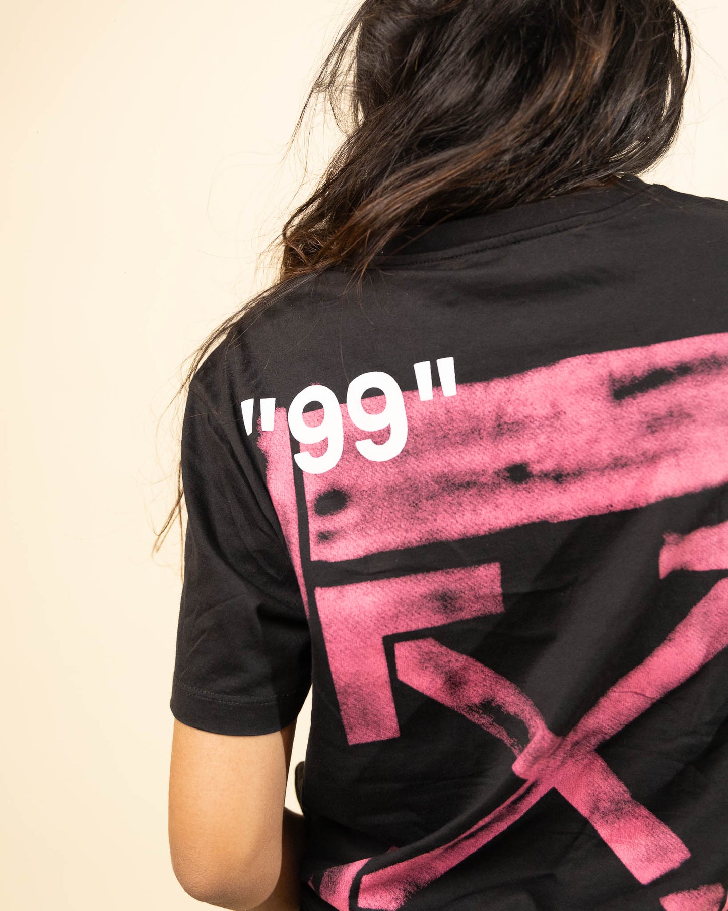 Off White Stencil Black Fuchsia Oversized T-Shirt