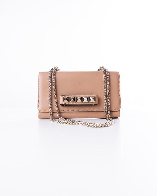 Valentino Va Va Voom Clutch Bag In Pastel Pink Leather