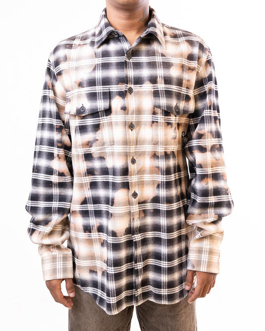 Marcelo Burlon Dye Effect Black And White Checked Shirt