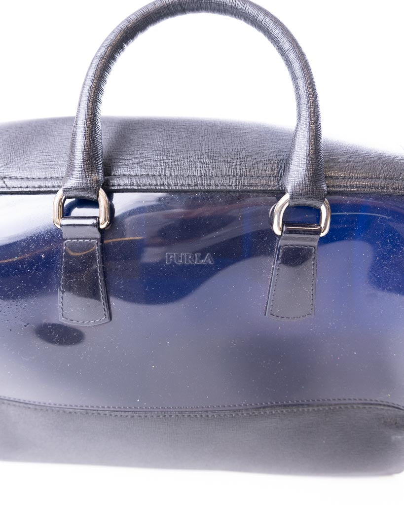 Furla Rubber And Leather Candy Satche- Blue