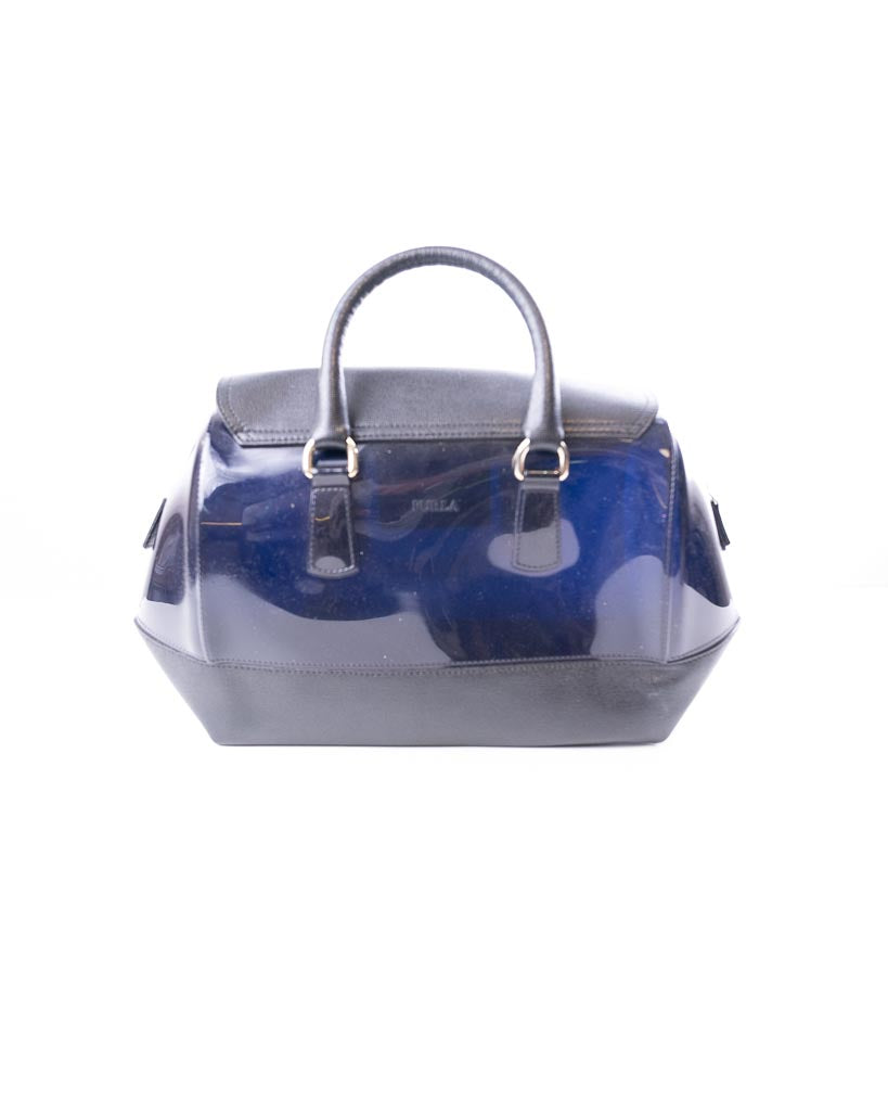 Furla Rubber And Leather Candy Satche- Blue