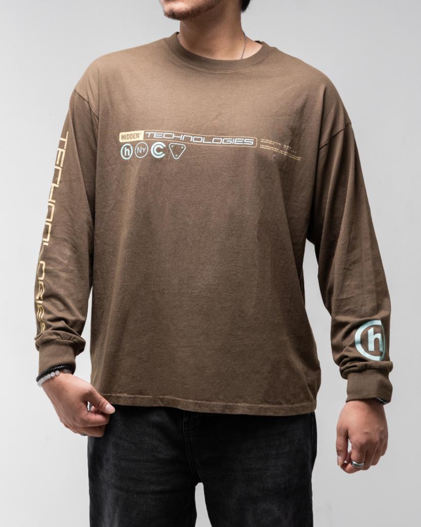 Hidden Technologies Full Sleeves Tee Olive Tee