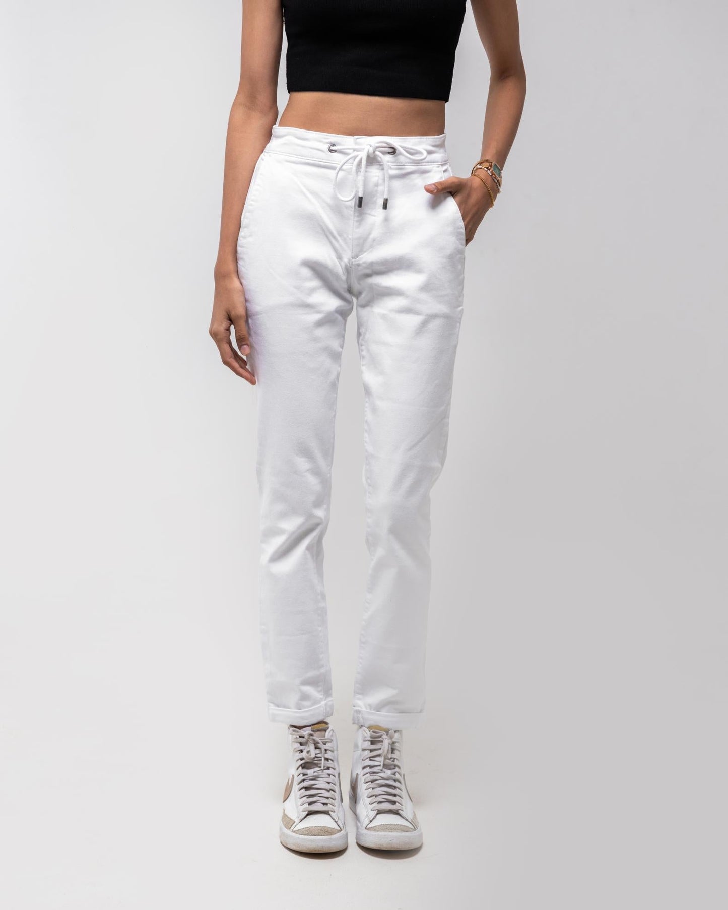 Paige Fraser Lyocell Blend White Pants