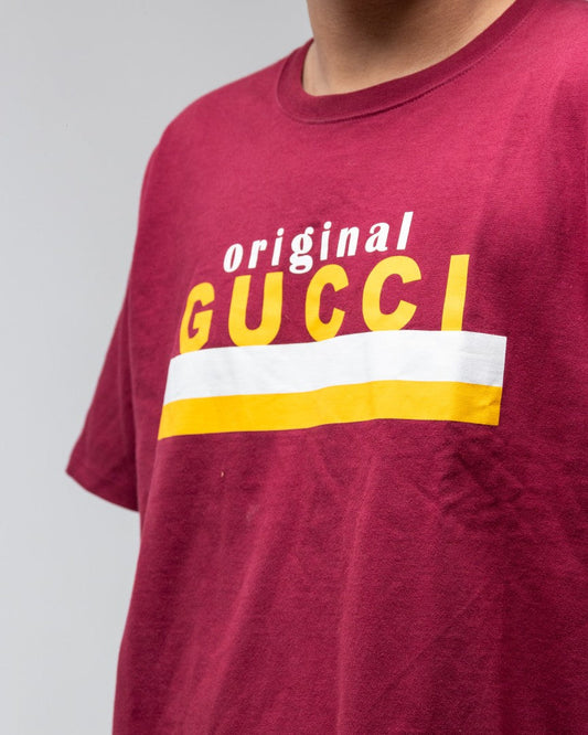 Gucci Burgundy Original Cotton T-Shirt