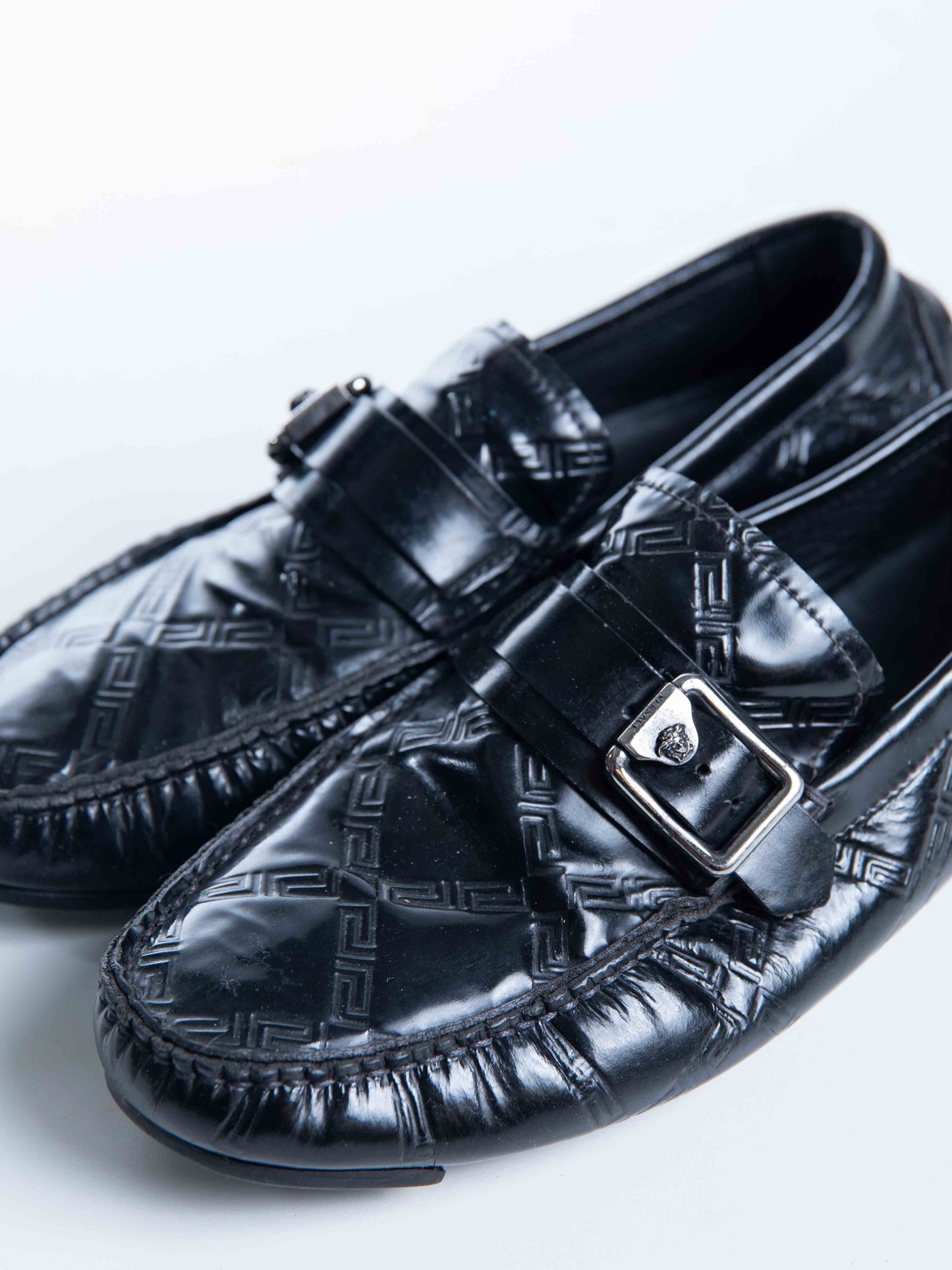 Versace Leather Loafers Black