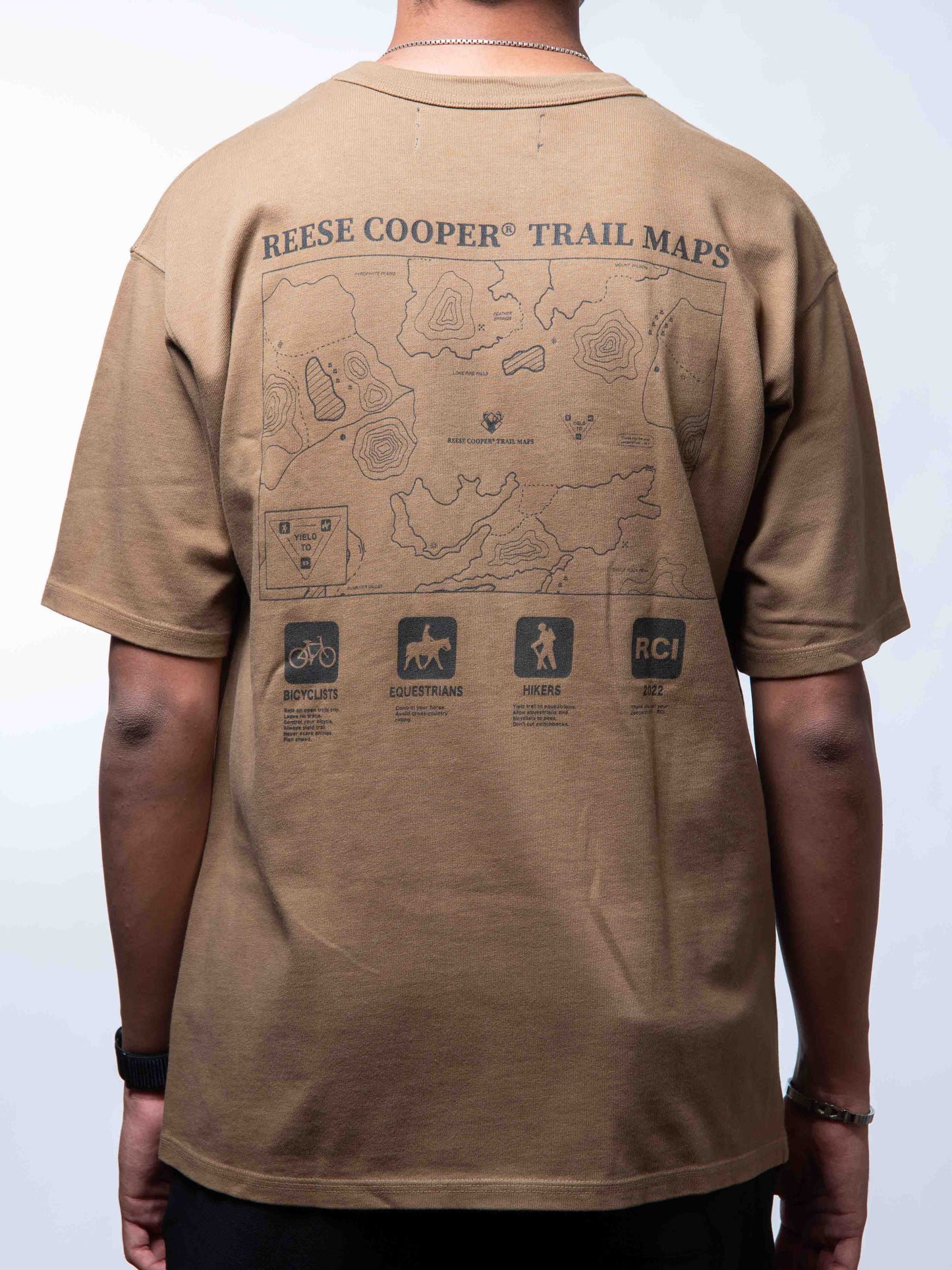 Reese Cooper Trail Maps T-Shirt Ochre