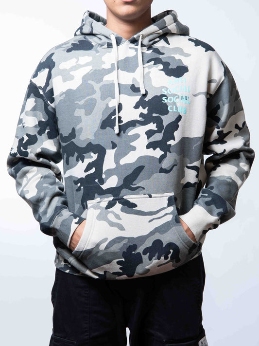 Anti Social Social Club Snow Camo Grey Hoodie Sweatshirt