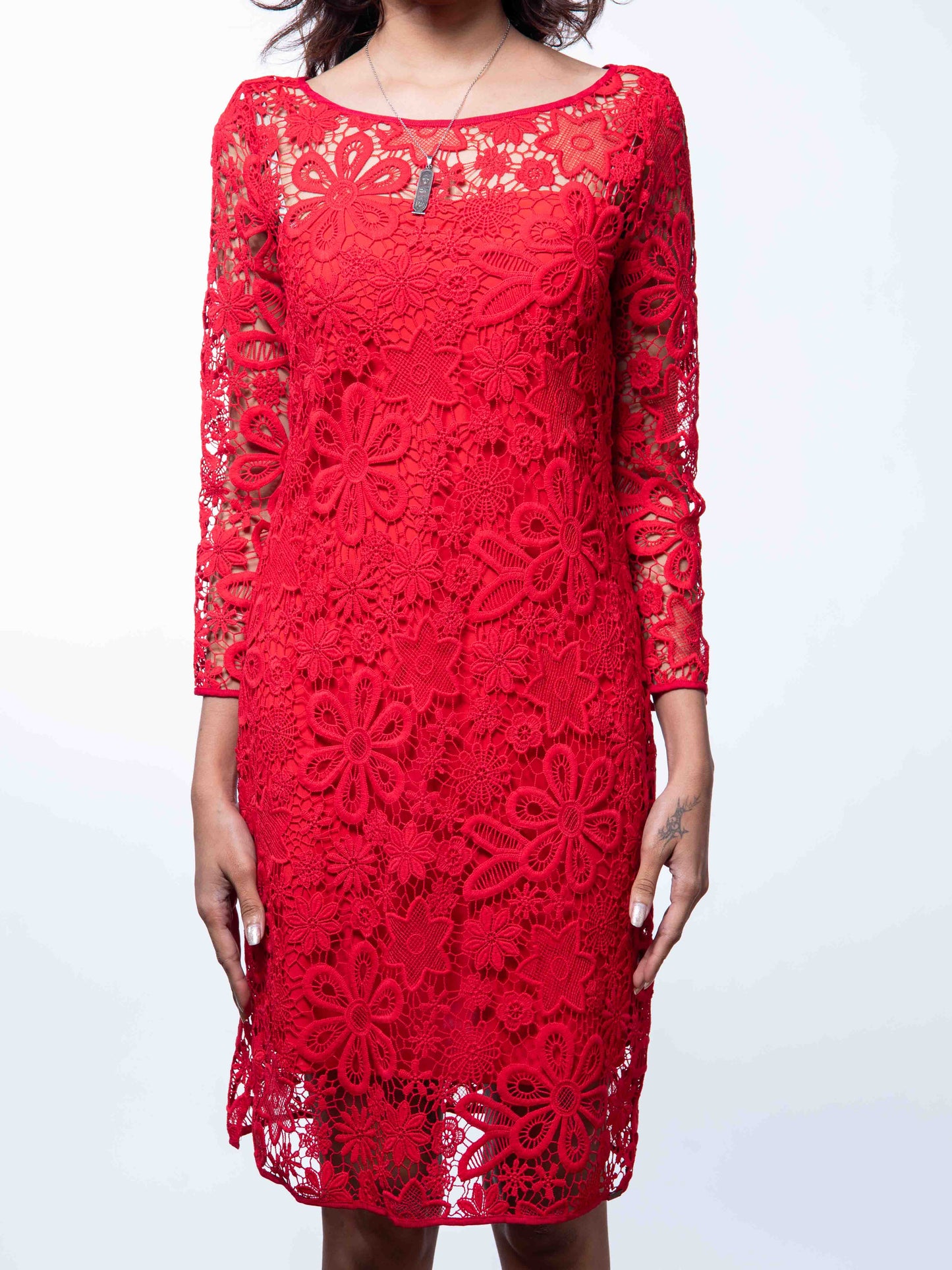 Armani Exchnage Lace Red Dress