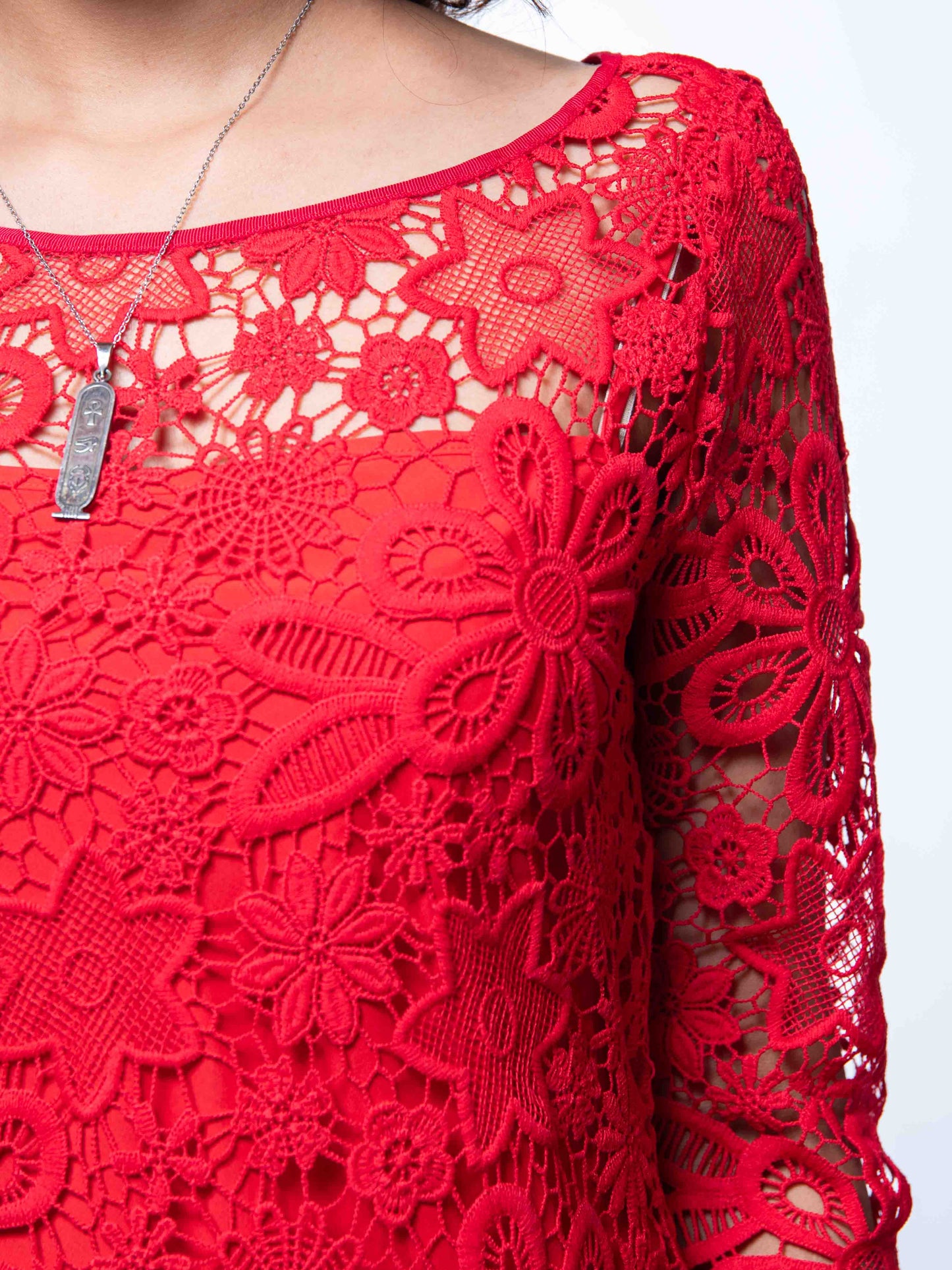 Armani Exchnage Lace Red Dress